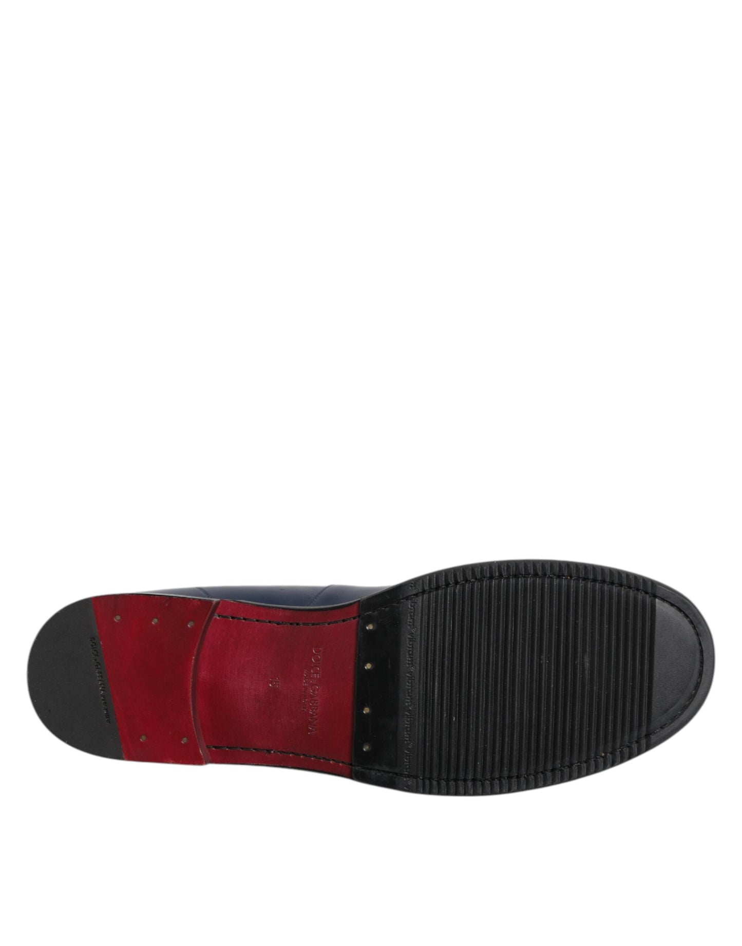 Dolce &amp; Gabbana Black White Leather Slip On Loafers Men Dress Shoes