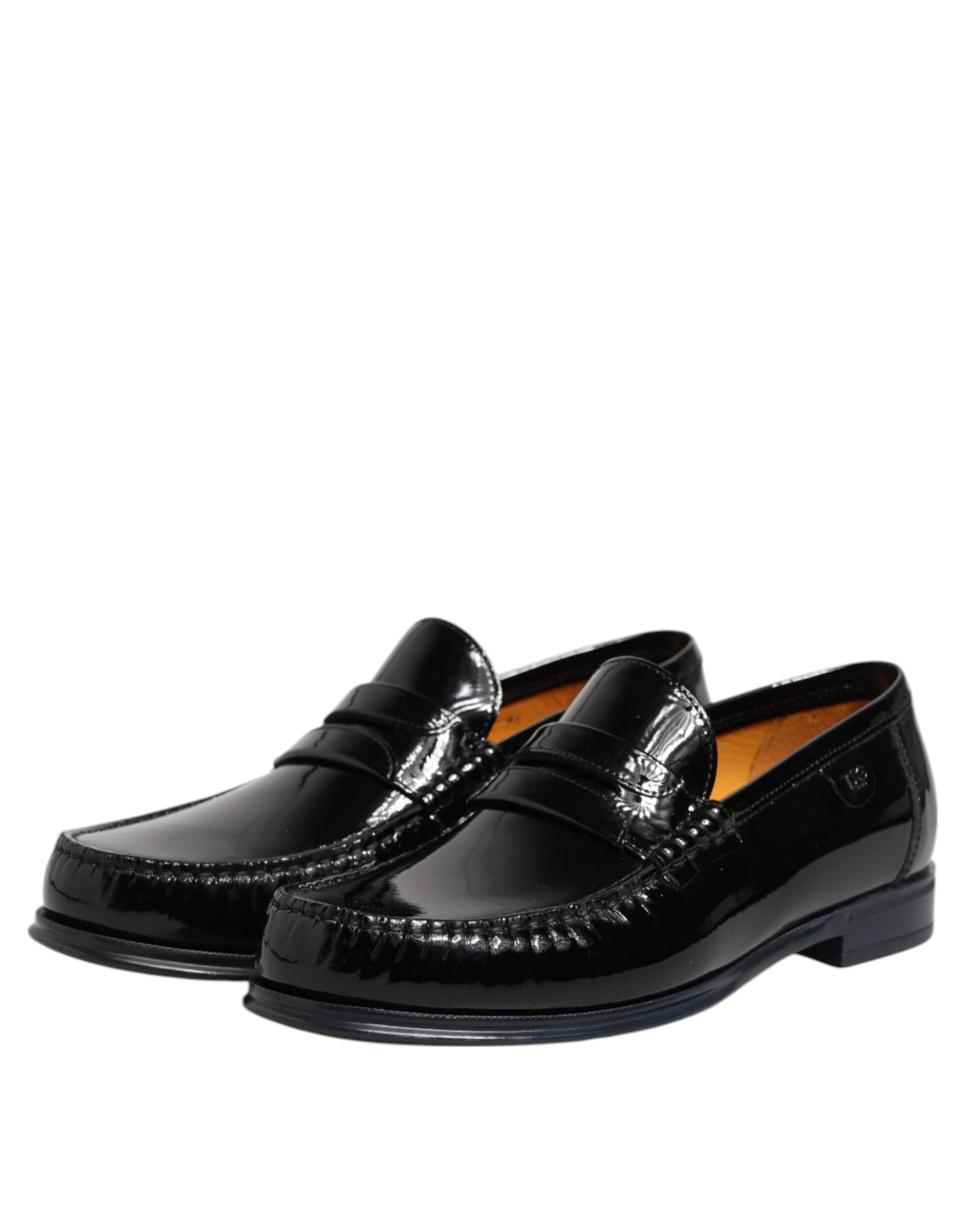 Dolce &amp; Gabbana Black Leather Slip On Loafers Dress Shoes