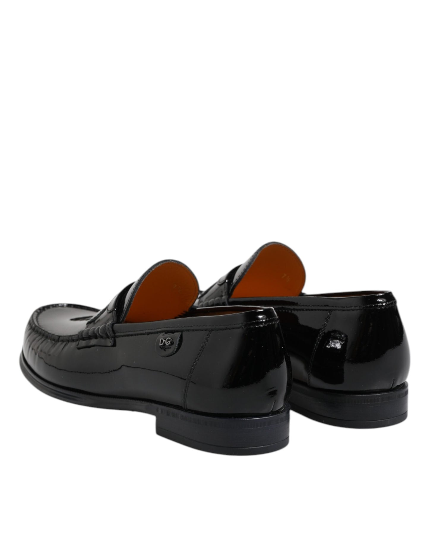 Dolce &amp; Gabbana Black Leather Slip On Loafers Dress Shoes