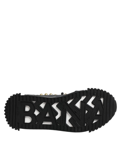 Dolce &amp; Gabbana – Sandalen mit Knöchelriemen aus schwarzem Leder mit Nieten