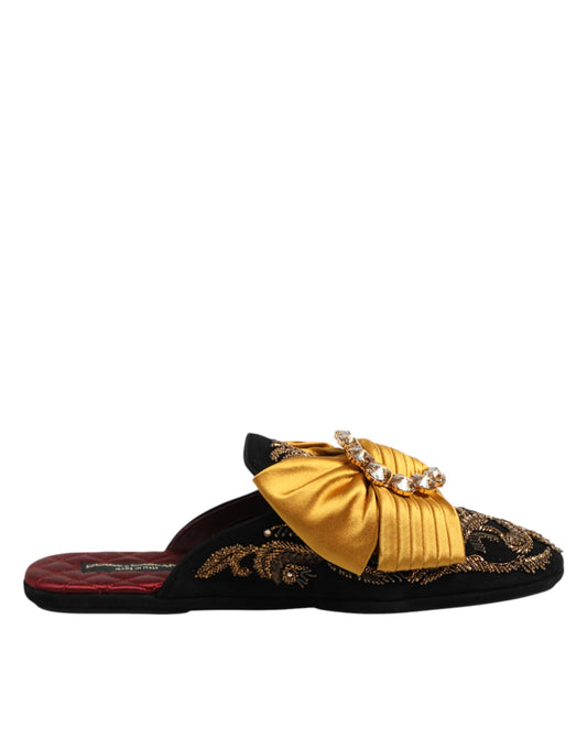 Dolce &amp; Gabbana – Flache Sandalen mit mehrfarbiger Verzierung