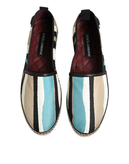 Flache Espadrille-Schuhe aus Canvas mit mehrfarbigen Streifen von Dolce &amp; Gabbana