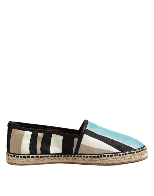 Flache Espadrille-Schuhe aus Canvas mit mehrfarbigen Streifen von Dolce &amp; Gabbana