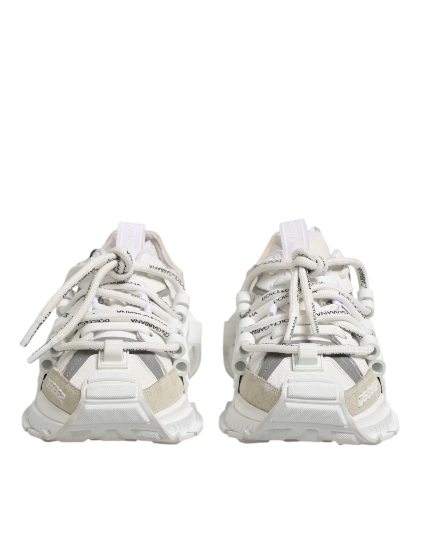 Dolce &amp; Gabbana White Gray Low Top Space Sneakers Shoes