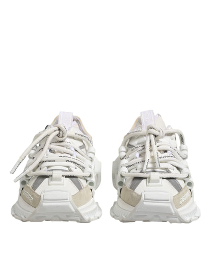 Dolce &amp; Gabbana White Gray Low Top Space Sneakers Shoes