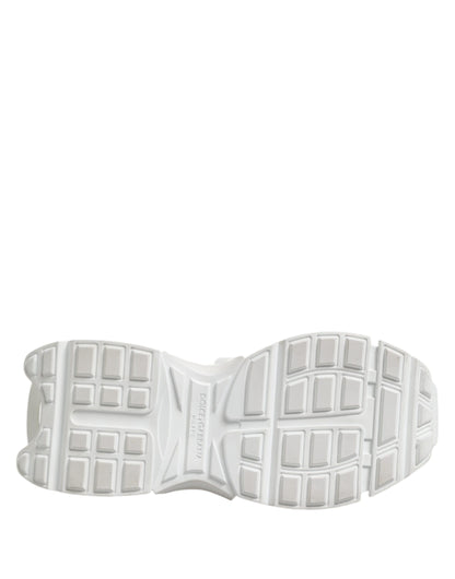 Dolce &amp; Gabbana White Gray Low Top Space Sneakers Shoes