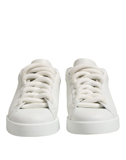 Dolce &amp; Gabbana White Logo Lace Up Low Top Men Sneakers Shoes