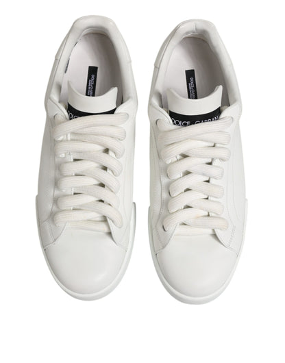 Dolce &amp; Gabbana White Logo Lace Up Low Top Men Sneakers Shoes