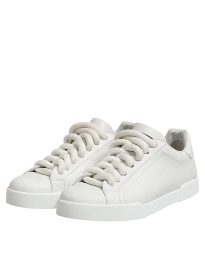 Dolce &amp; Gabbana White Logo Lace Up Low Top Men Sneakers Shoes
