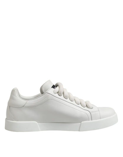Dolce &amp; Gabbana White Logo Lace Up Low Top Men Sneakers Shoes