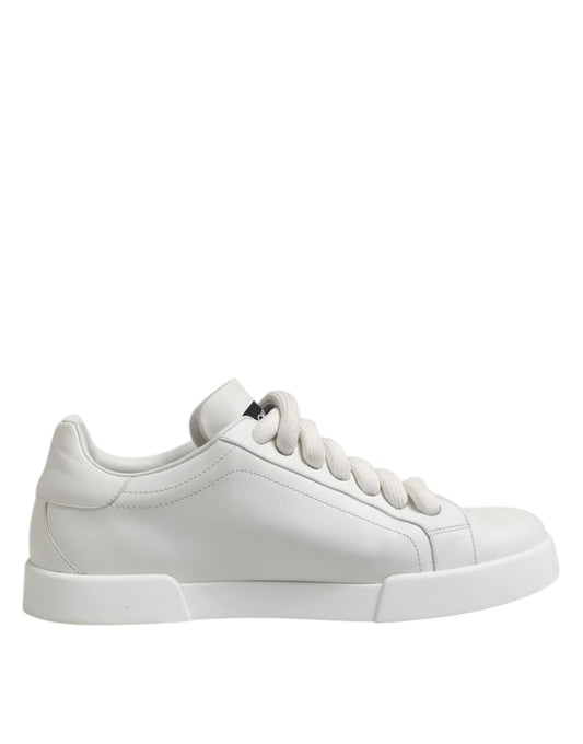 Dolce &amp; Gabbana White Logo Lace Up Low Top Men Sneakers Shoes