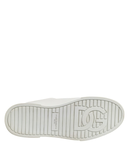 Dolce &amp; Gabbana White Logo Lace Up Low Top Men Sneakers Shoes