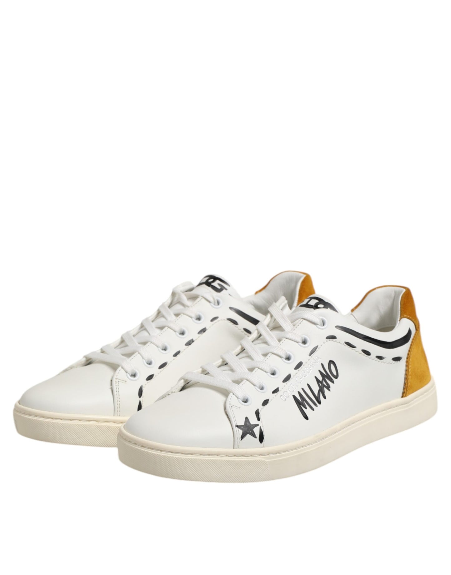Dolce &amp; Gabbana White Leather MILANO Low Top Sneakers Shoes