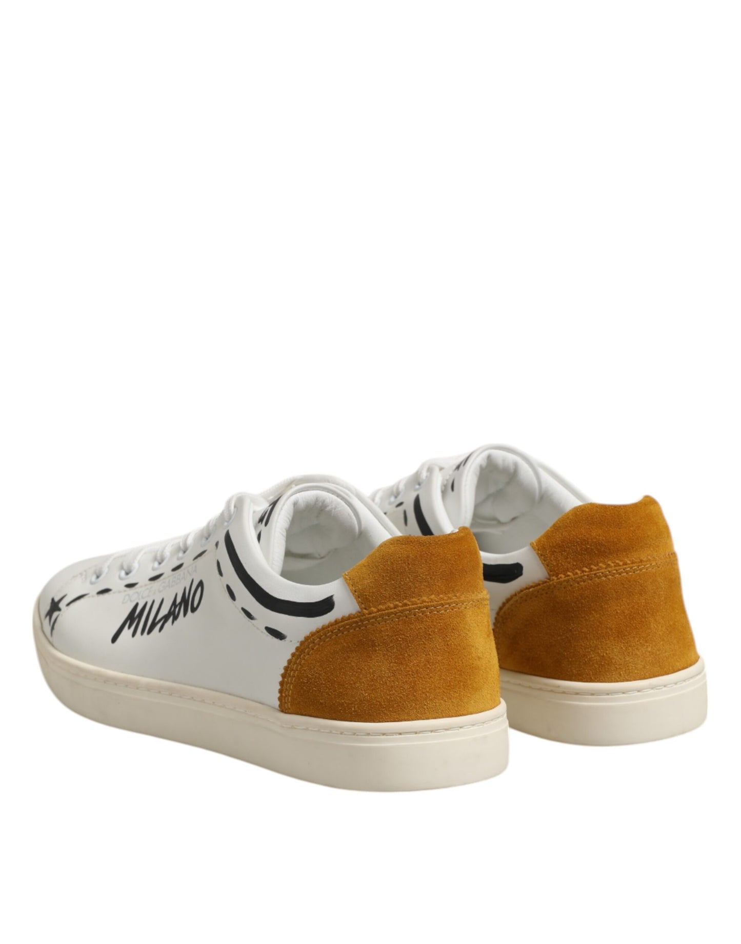 Dolce &amp; Gabbana White Leather MILANO Low Top Sneakers Shoes