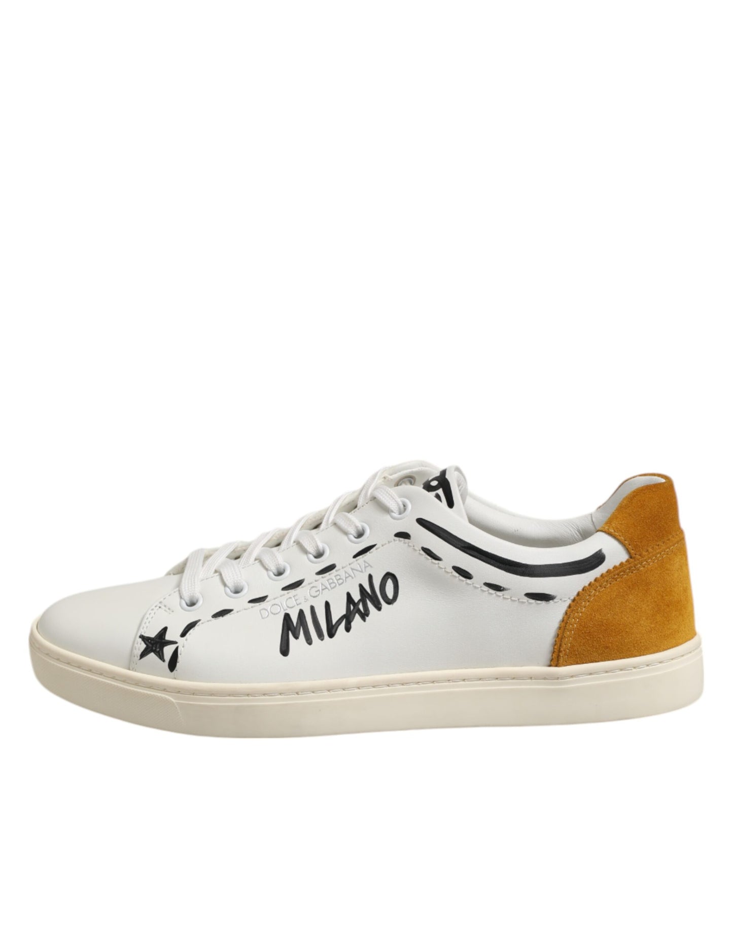 Dolce &amp; Gabbana White Leather MILANO Low Top Sneakers Shoes