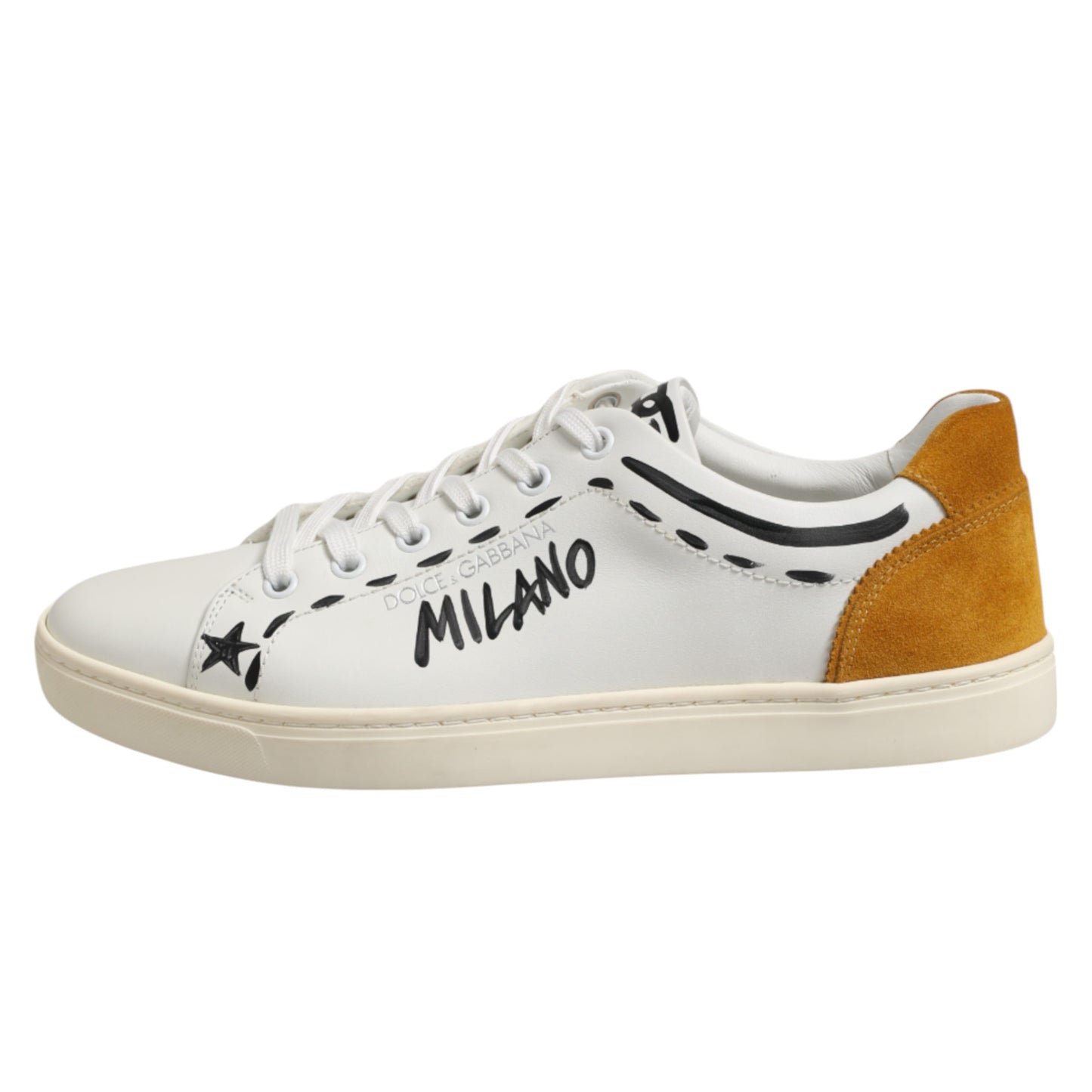 Dolce &amp; Gabbana White Leather MILANO Low Top Sneakers Shoes