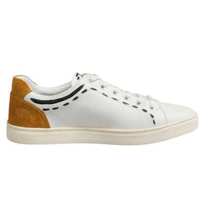 Dolce &amp; Gabbana White Leather MILANO Low Top Sneakers Shoes