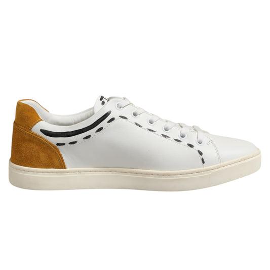 Dolce &amp; Gabbana White Leather MILANO Low Top Sneakers Shoes