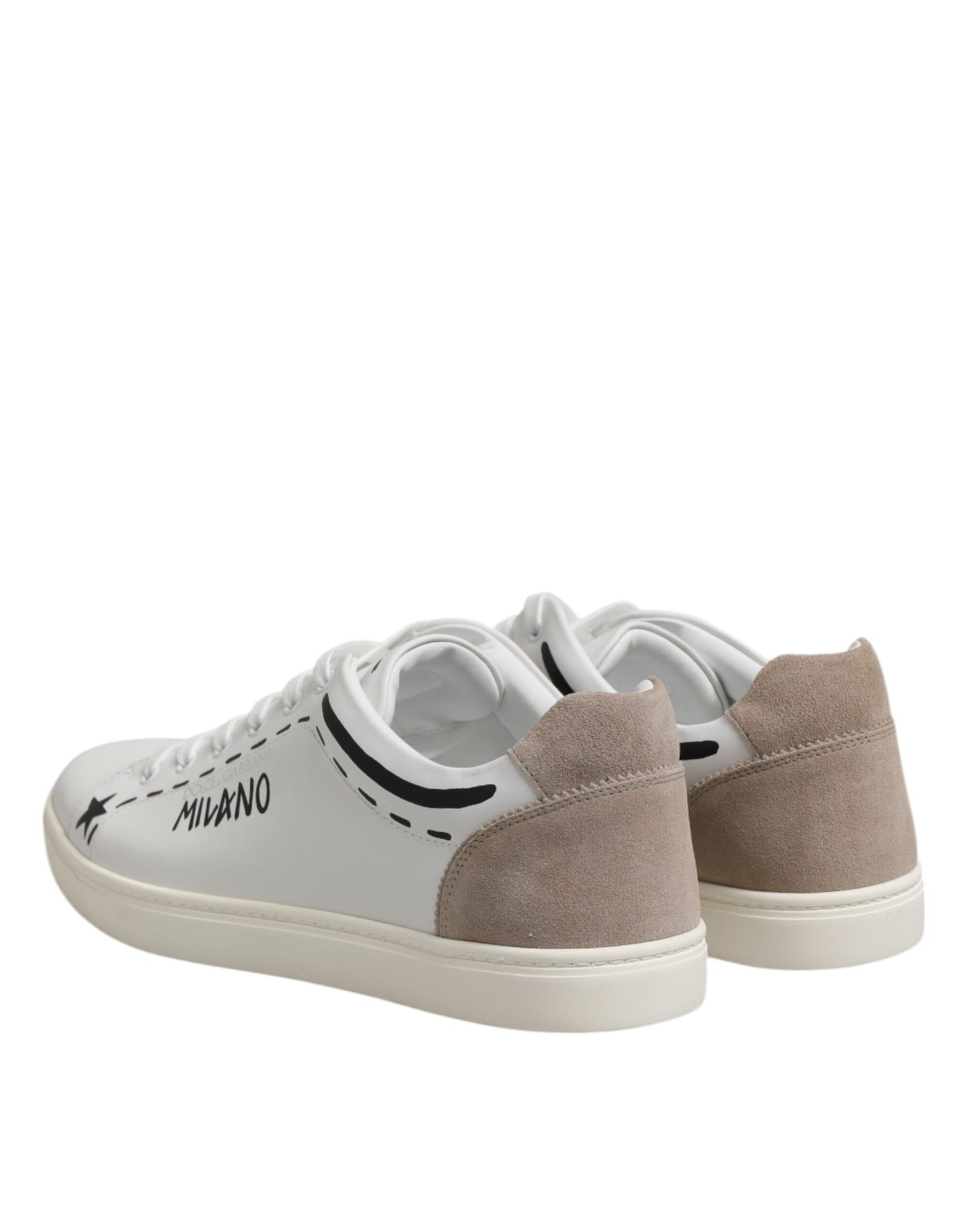 Dolce &amp; Gabbana White Leather MILANO Low Top Sneakers Shoes