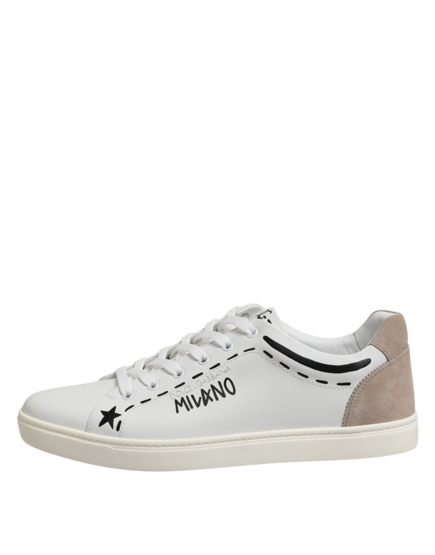 Dolce &amp; Gabbana White Leather MILANO Low Top Sneakers Shoes