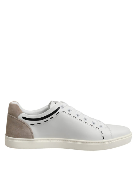Dolce &amp; Gabbana White Leather MILANO Low Top Sneakers Shoes