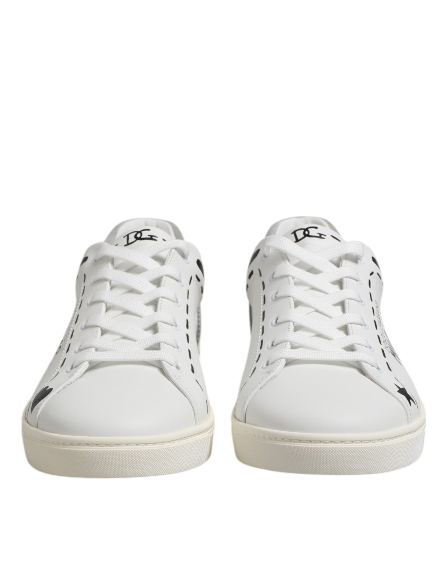 Dolce &amp; Gabbana White Leather MILANO Low Top Sneakers Shoes