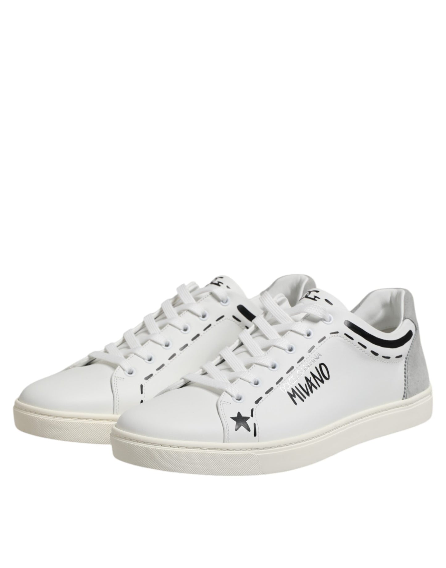 Dolce &amp; Gabbana White Leather MILANO Low Top Sneakers Shoes