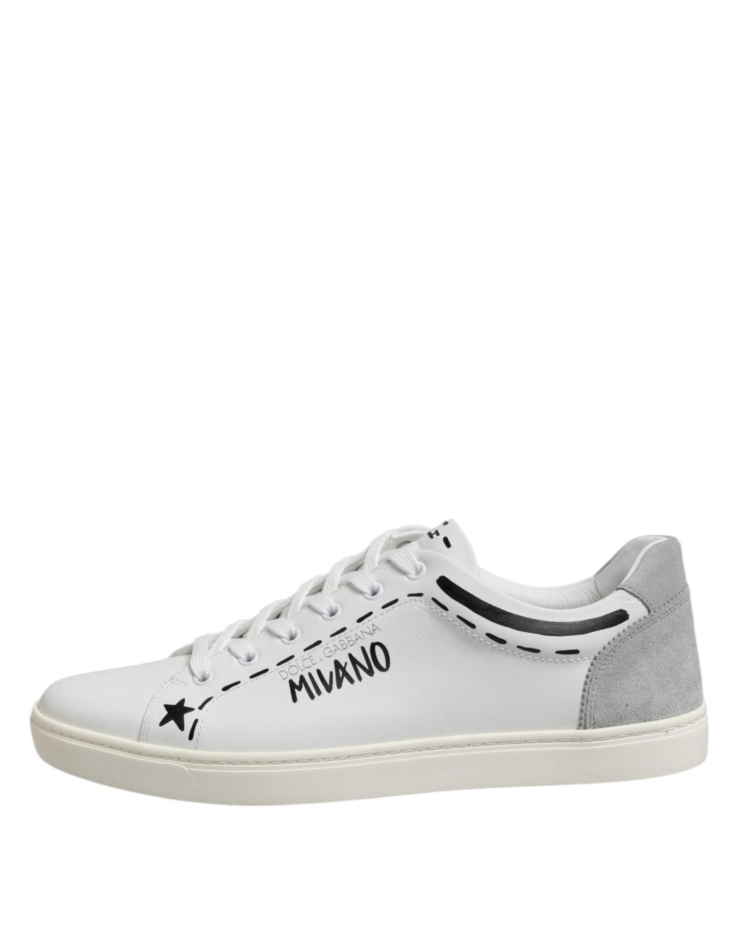 Dolce &amp; Gabbana White Leather MILANO Low Top Sneakers Shoes