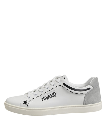 Dolce &amp; Gabbana White Leather MILANO Low Top Sneakers Shoes