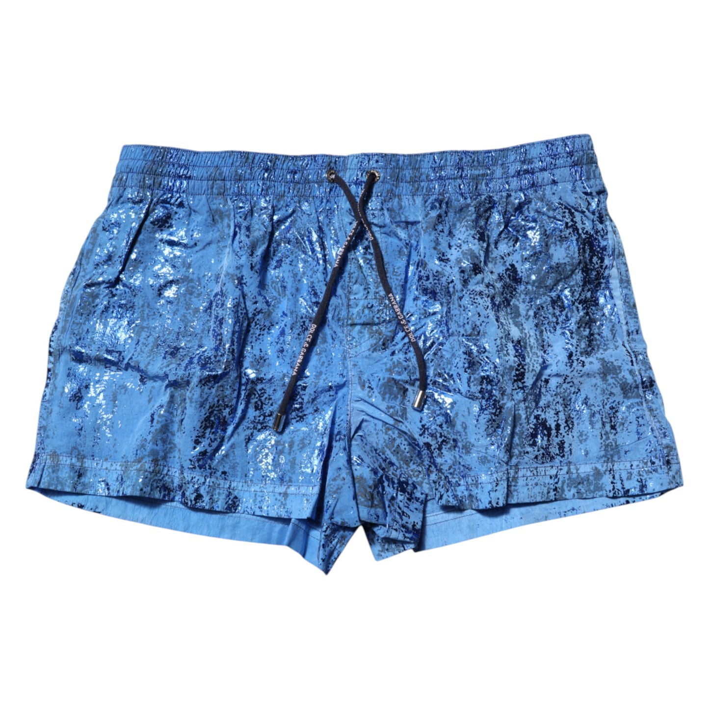 Dolce &amp; Gabbana Blue Logo Drawstring Beachwear Shorts Swimwear