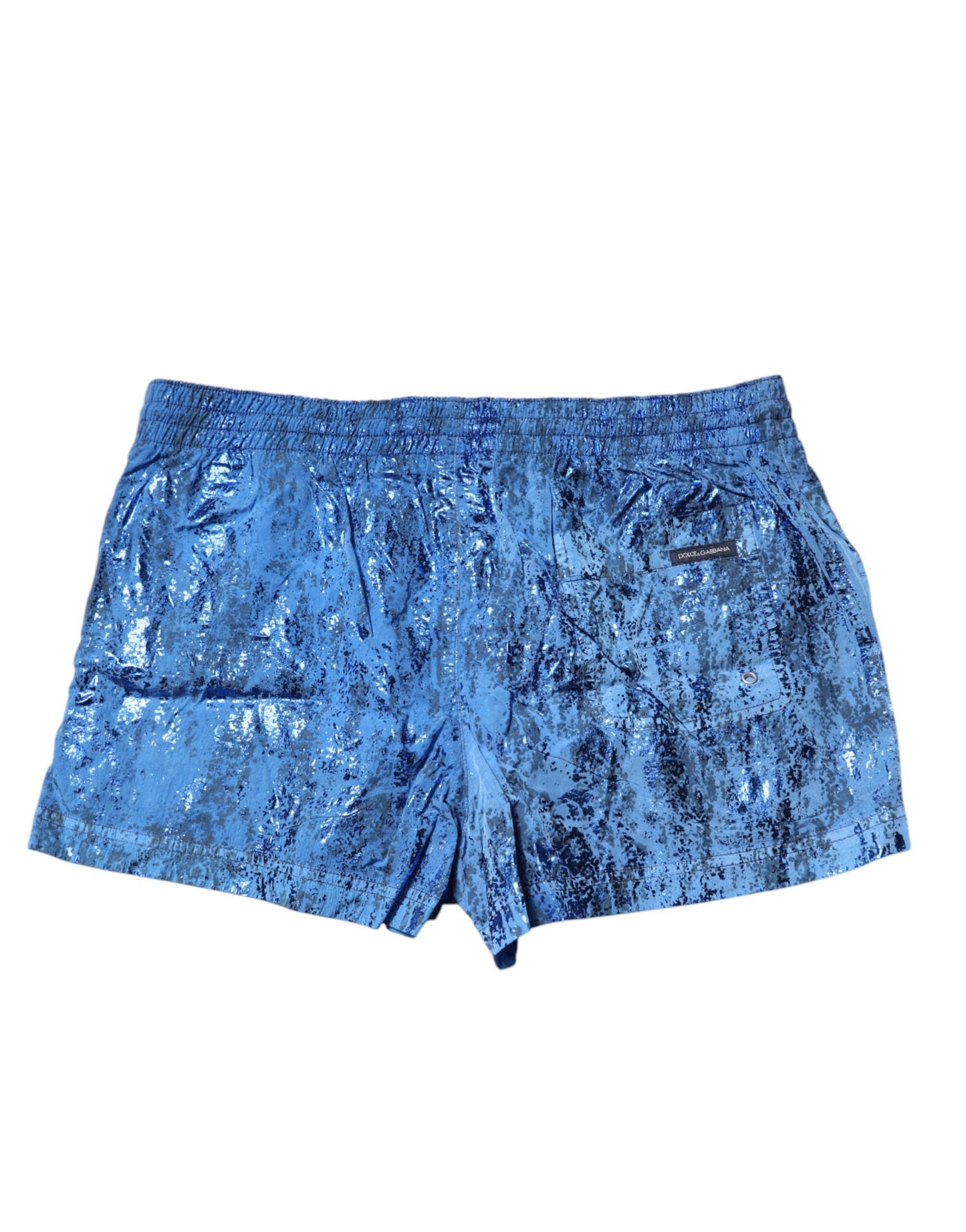 Dolce &amp; Gabbana Blue Logo Drawstring Beachwear Shorts Swimwear