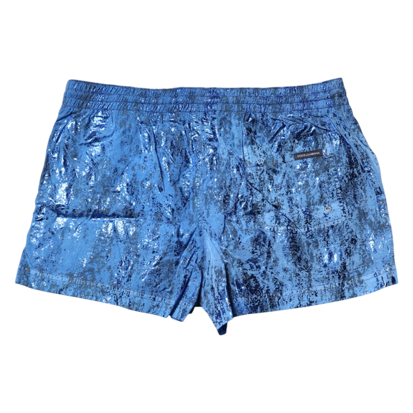 Dolce &amp; Gabbana Blue Logo Drawstring Beachwear Shorts Swimwear