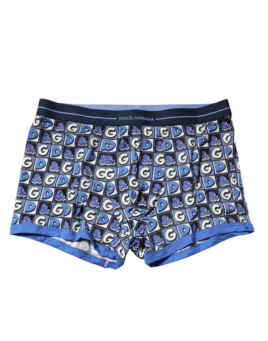 Dolce &amp; Gabbana – Boxershorts aus Baumwolle mit Logo-Print in regulärer Passform, Blau