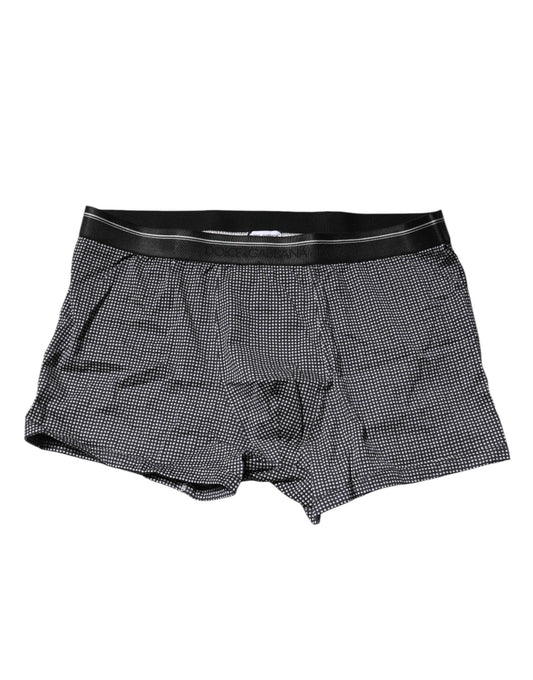 Dolce &amp; Gabbana – Grau bedruckte Boxershorts aus Baumwolle