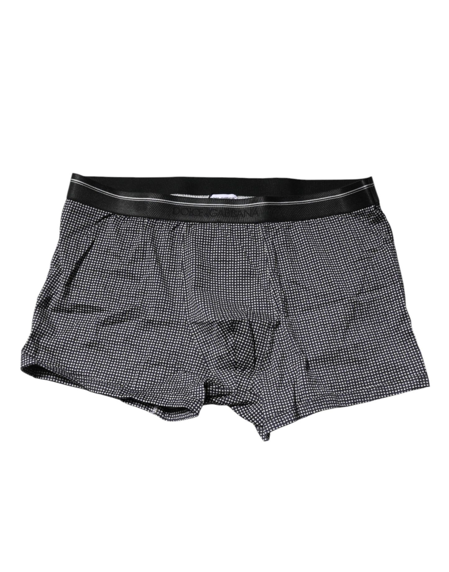 Dolce &amp; Gabbana – Grau bedruckte Boxershorts aus Baumwolle