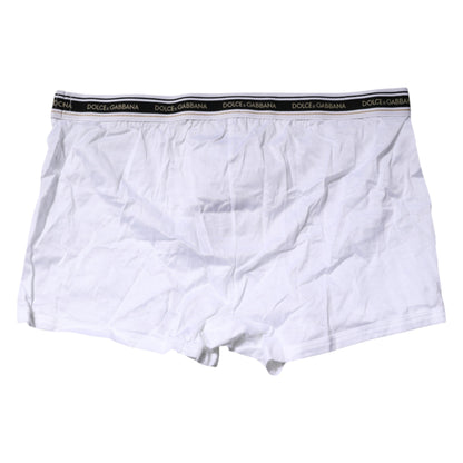 Dolce &amp; Gabbana – Boxershorts aus weißem Baumwollstretch in normaler Passform