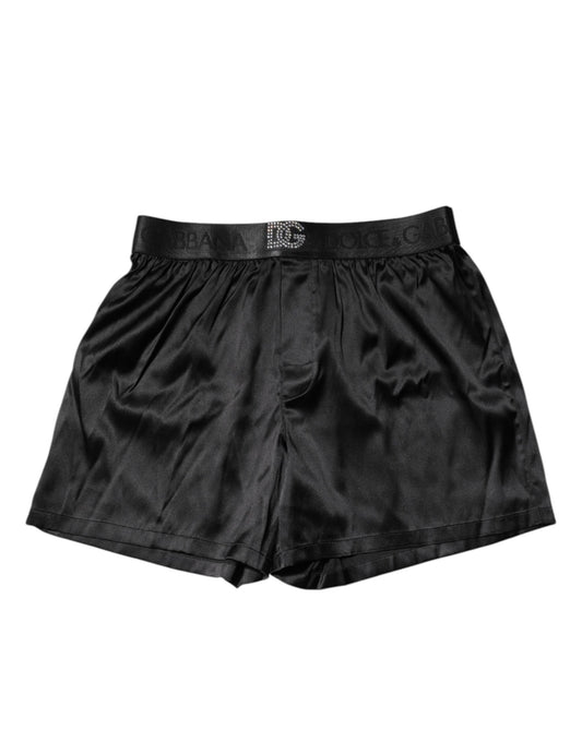 Dolce &amp; Gabbana – Schwarze Boxershorts mit Logo an der Taille und normaler Passform