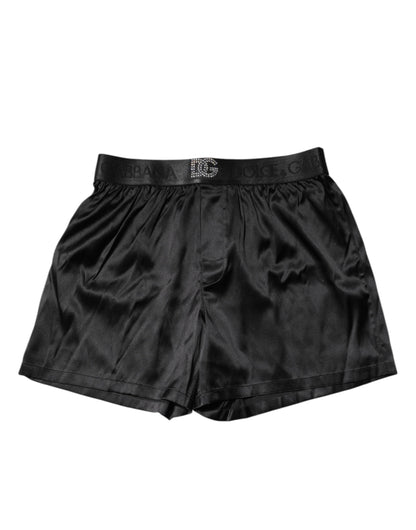 Dolce &amp; Gabbana – Schwarze Boxershorts mit Logo an der Taille und normaler Passform
