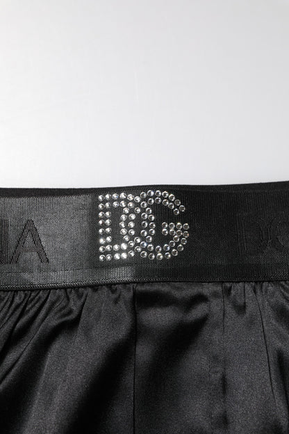 Dolce &amp; Gabbana – Schwarze Boxershorts mit Logo an der Taille und normaler Passform