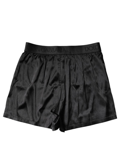 Dolce &amp; Gabbana – Schwarze Boxershorts mit Logo an der Taille und normaler Passform