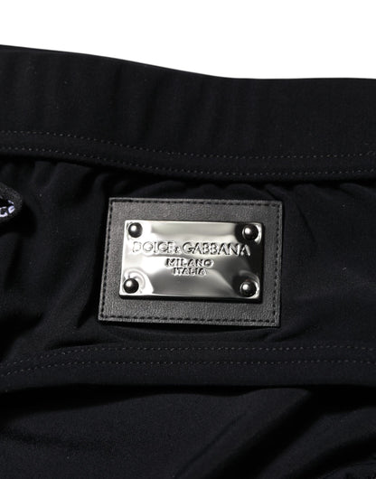 Dolce &amp; Gabbana Black Logo Plaque Men Beachwear Brief Swimwear