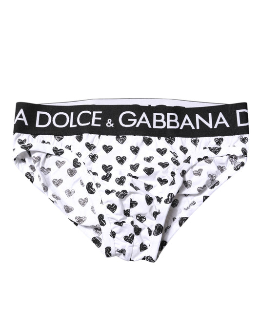 Dolce &amp; Gabbana – Weiße Slips mit Herz-Print