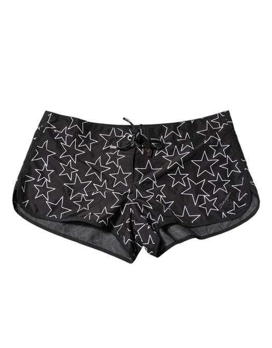 Dolce &amp; Gabbana Black Star Print Beachwear Shorts Swimwear