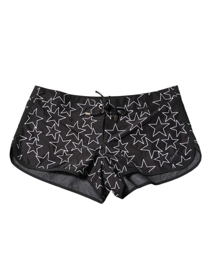 Dolce &amp; Gabbana Black Star Print Beachwear Shorts Swimwear