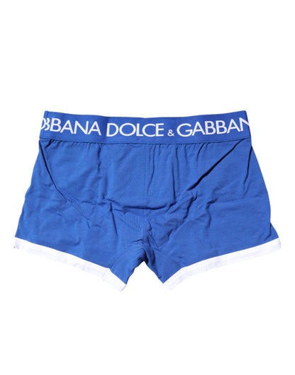 Dolce &amp; Gabbana – Boxershorts mit Logo in normaler Taille, Blau