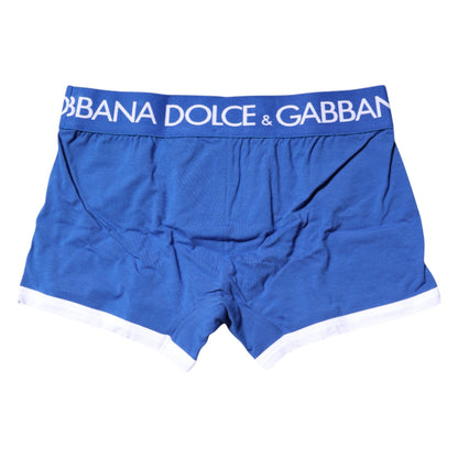 Dolce &amp; Gabbana – Boxershorts mit Logo in normaler Taille, Blau