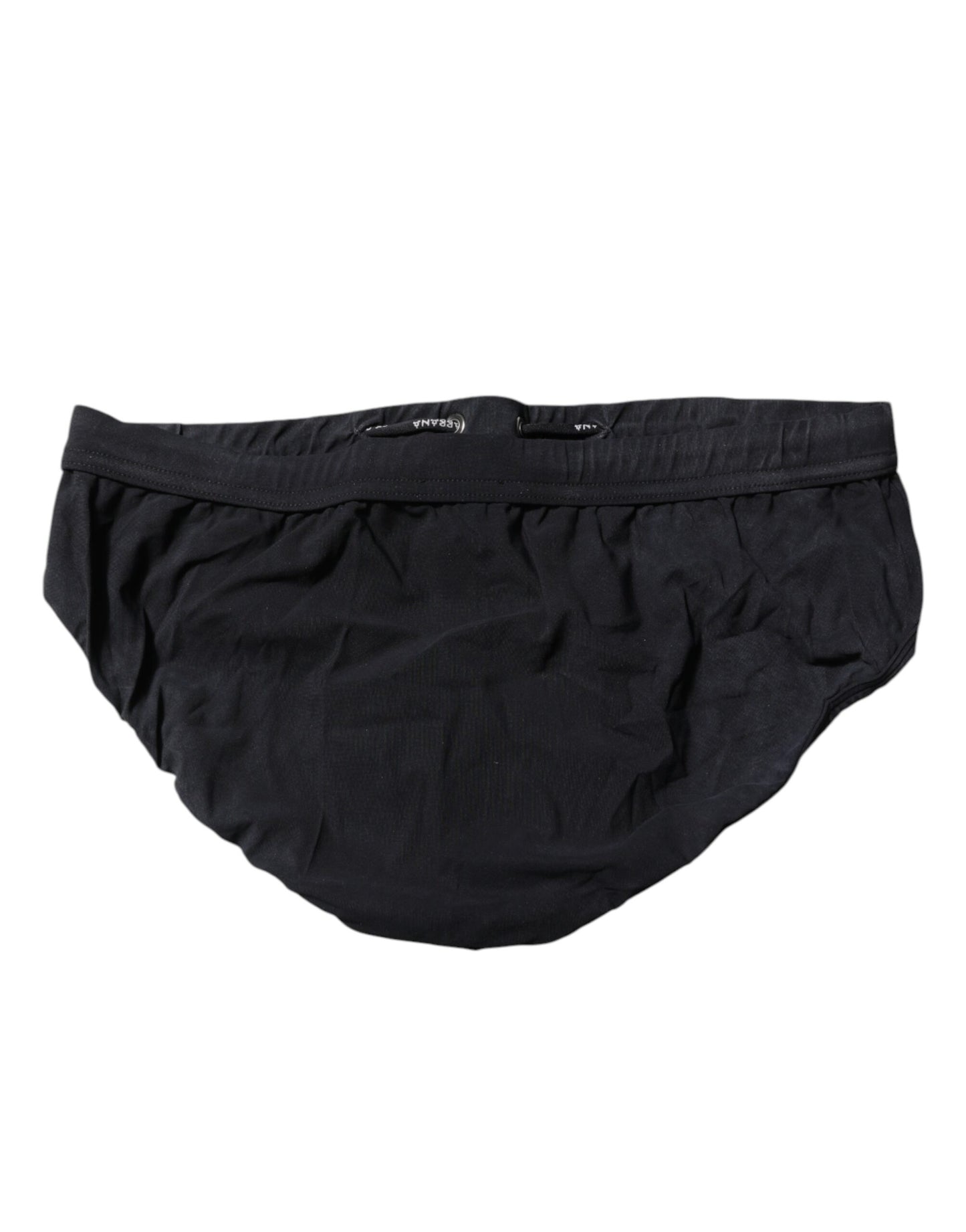 Dolce &amp; Gabbana Black Drawstring Men Beachwear Brief Swimwear