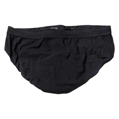 Dolce &amp; Gabbana Black Drawstring Men Beachwear Brief Swimwear