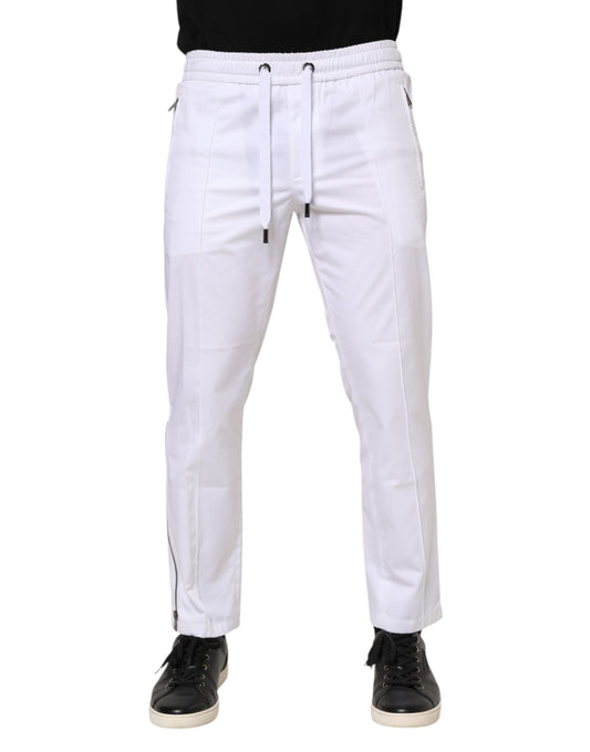 Dolce &amp; Gabbana Weiße Jogginghose aus Baumwollstretch mit Logo für Herren