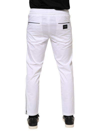 Dolce &amp; Gabbana Weiße Jogginghose aus Baumwollstretch mit Logo für Herren